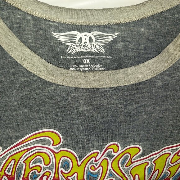 Aerosmith Band Photo Logo metal blues rock Official Plus Size T-Shirt 0X NWT - Picture 3 of 3